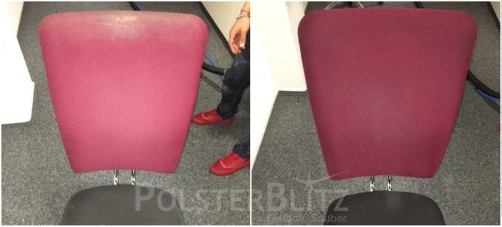 Vorher-Nachher Bild Polsterreinigung bunt Sitz